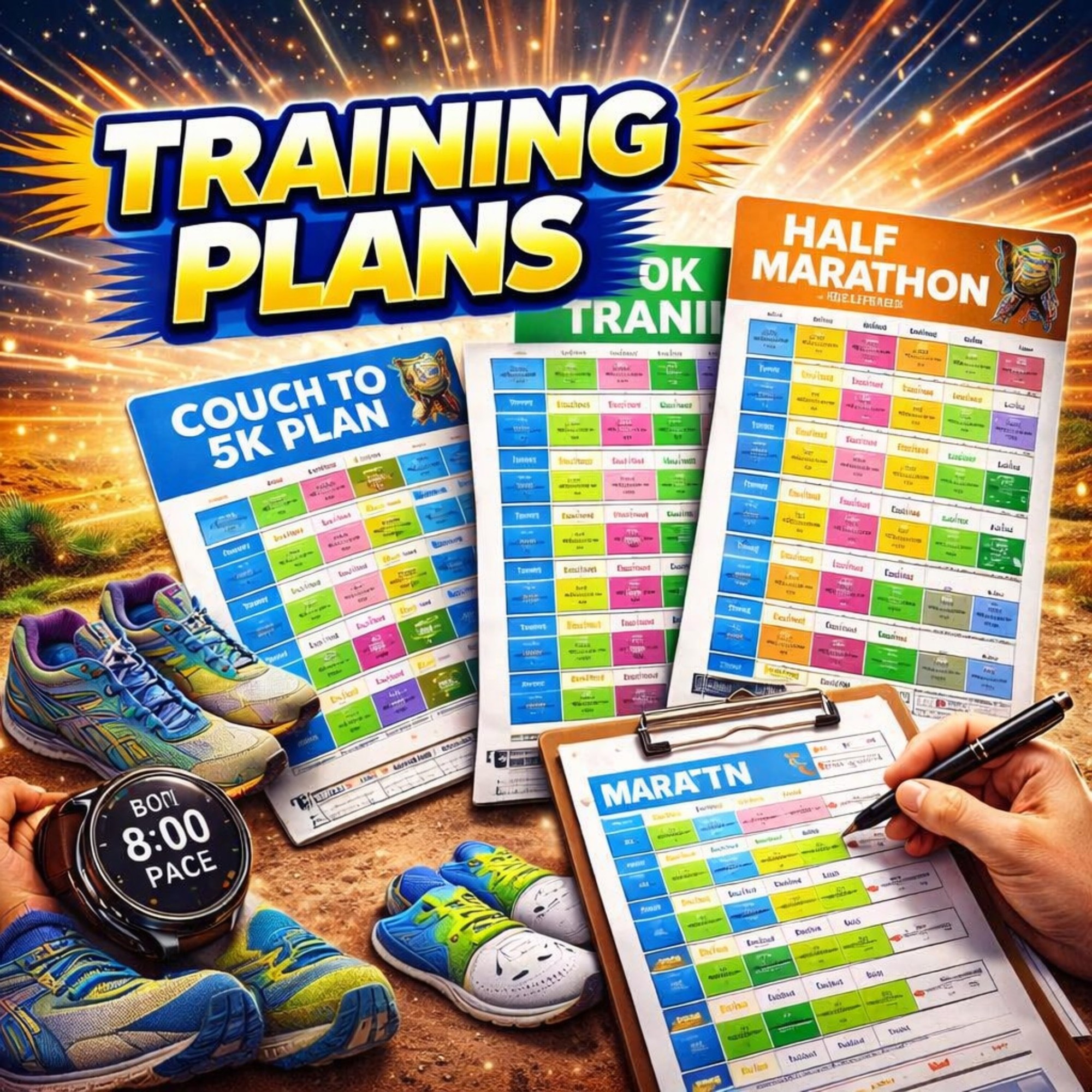 Training plans for new runners : Popular devices and distance options